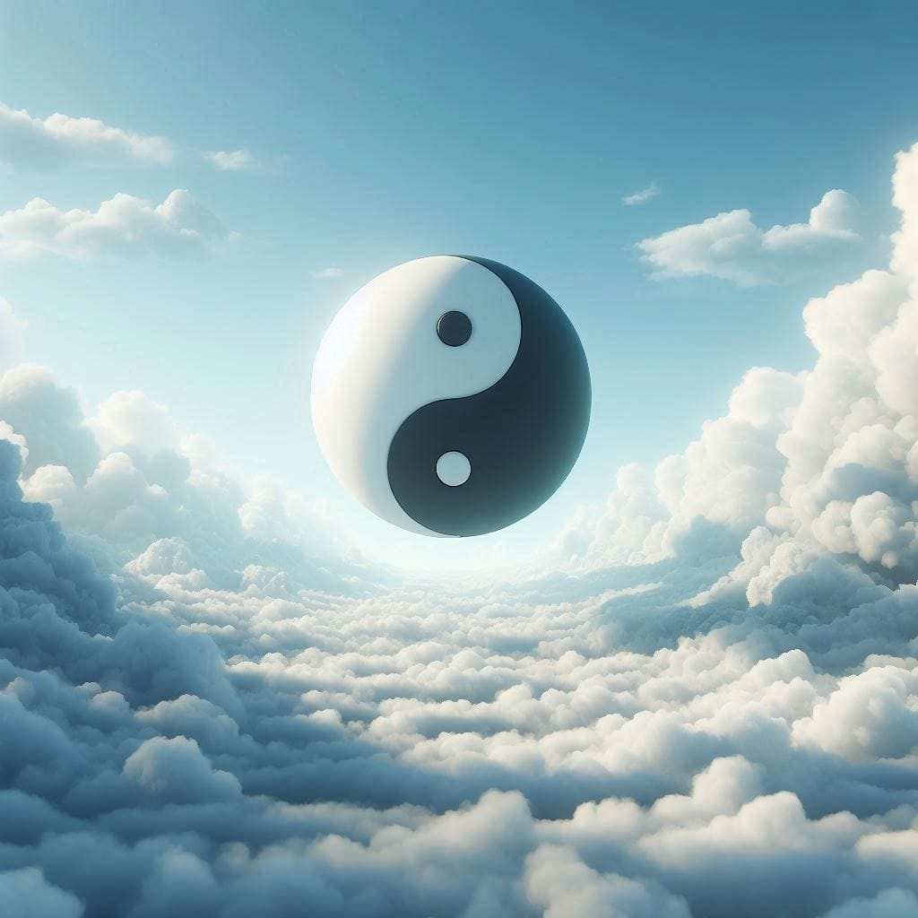 yin yang dans les nuages
